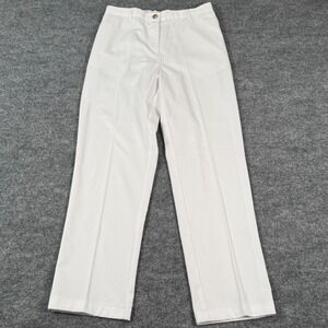 Lands End 8P High Rise Straight Leg White Pants Lightweight 29x29 Resort Cruise